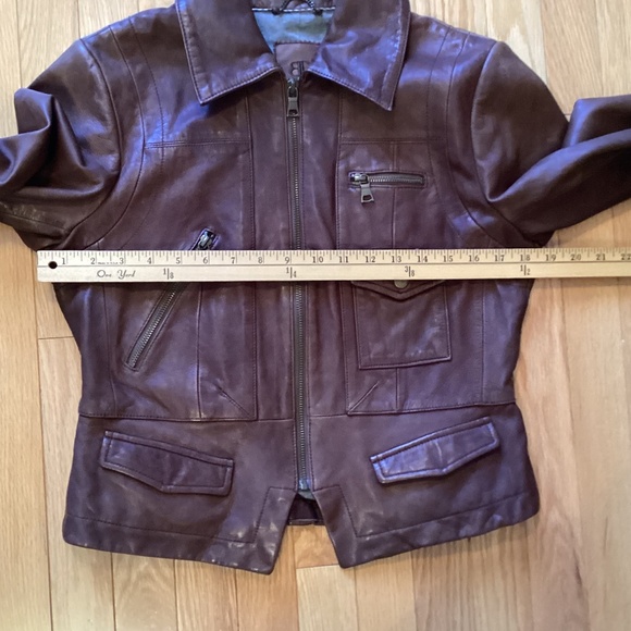 Banana Republic Genuine Leather Brown Jacket size medium - Picture 6 of 14
